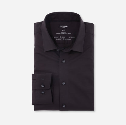 OLYMP JERSEY LANGARM HEMD MODERN FIT SCHWARZ
