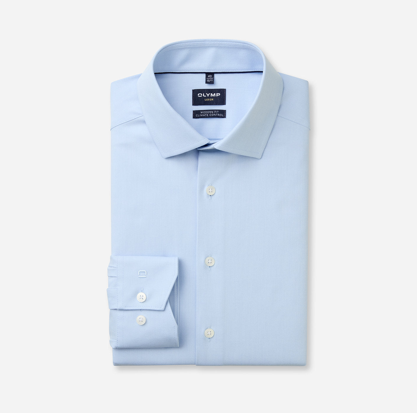 OLYMP TWILL LANGARM HEMD MODERN FIT HELLBLAU
