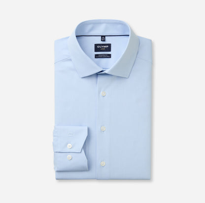 OLYMP TWILL LANGARM HEMD MODERN FIT HELLBLAU
