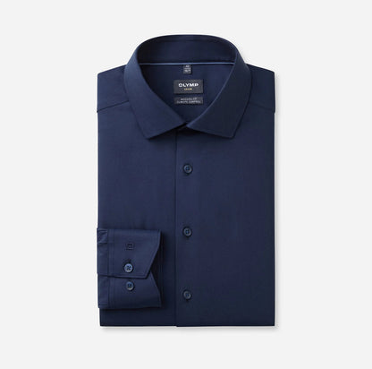 OLYMP TWILL LANGARM HEMD MODERN FIT MARINE