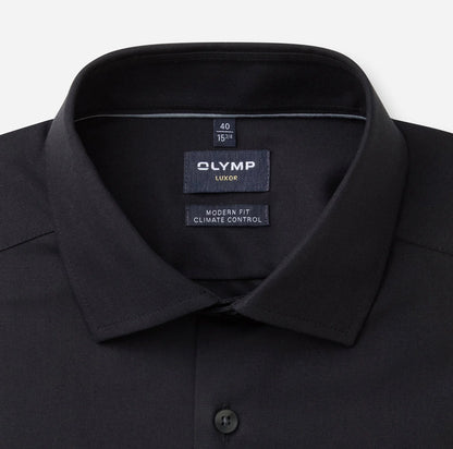 OLYMP TWILL LANGARM HEMD MODERN FIT SCHWARZ