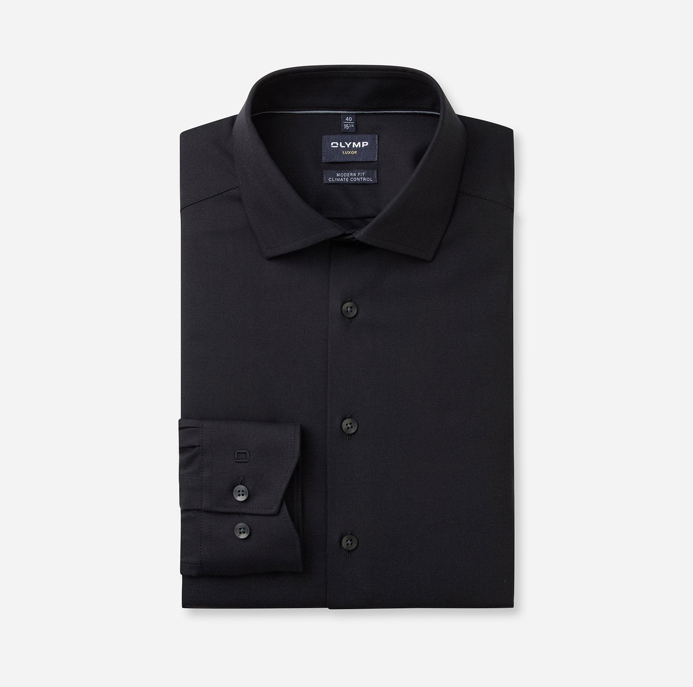 OLYMP TWILL LANGARM HEMD MODERN FIT SCHWARZ