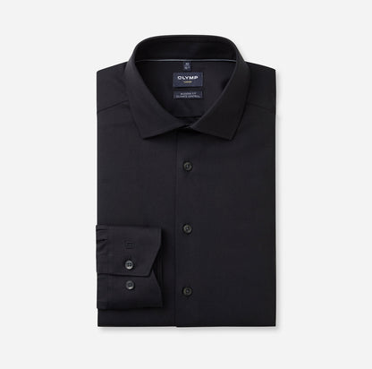 OLYMP TWILL LANGARM HEMD MODERN FIT SCHWARZ