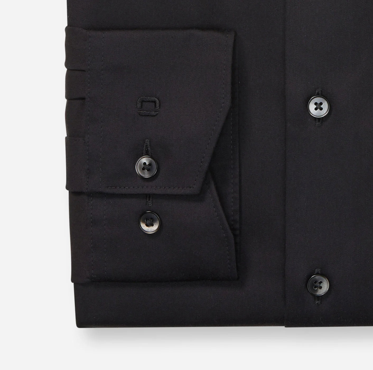 OLYMP SATIN LANGARM HEMD MODERN FIT SCHWARZ