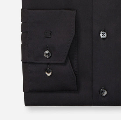 OLYMP SATIN LANGARM HEMD MODERN FIT SCHWARZ