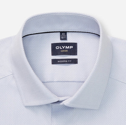 OLYMP LUXOR MODERN FIT FAUX UNI LANGARM HEMD SILBERGRAU