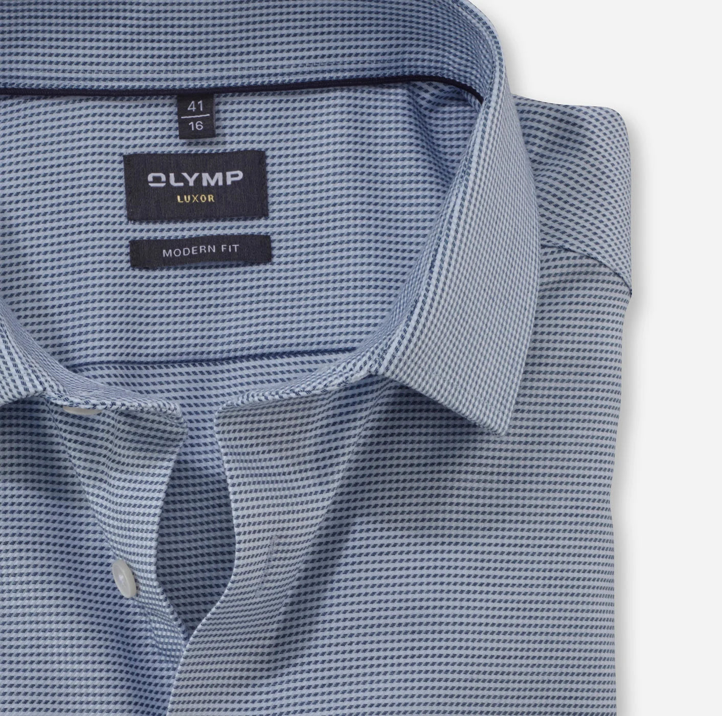 OLYMP LUXOR MODERN FIT FAUX UNI LANGARM HEMD BLAU