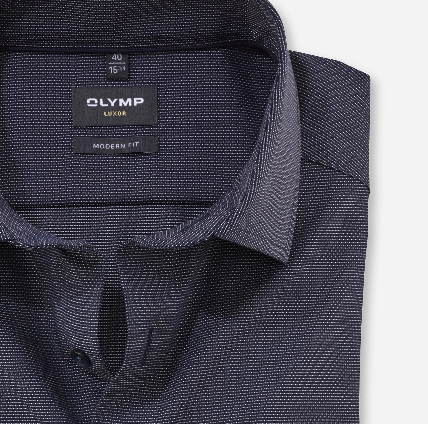 OLYMP LUXOR MODERN FIT FAUX UNI LANGARM HEMD MARINE