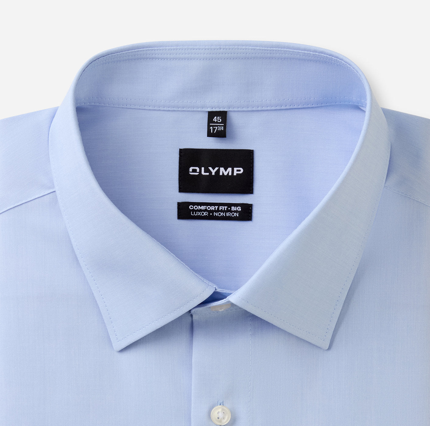 OLYMP LUXOR COMFORT FIT BIG CHAMBRAY LANGARM HEMD HELLBLAU