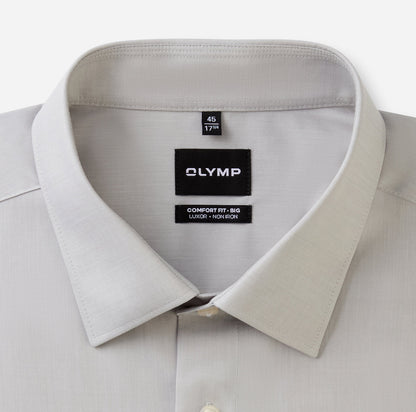 OLYMP LUXOR COMFORT FIT BIG CHAMBRAY LANGARM HEMD SILBERGRAU