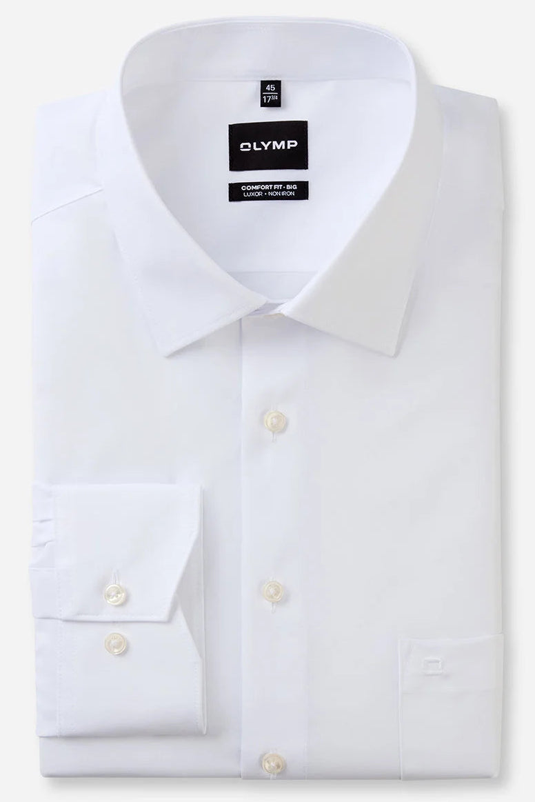 OLYMP LUXOR COMFORT FIT BIG UNI LANGARM HEMD WEISS