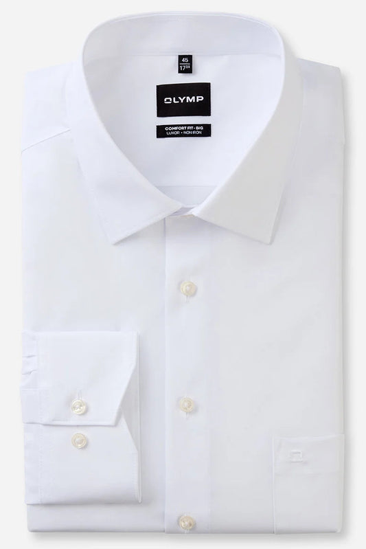 OLYMP LUXOR COMFORT FIT BIG UNI LANGARM HEMD WEISS