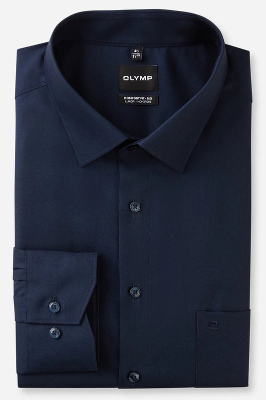 OLYMP LUXOR COMFORT FIT BIG UNI LANGARM HEMD KOBALT