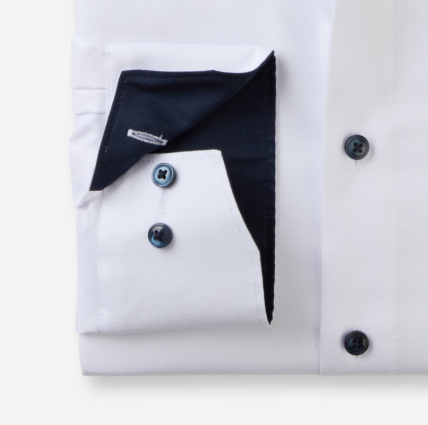 OLYMP LUXOR COMFORT FIT BIG NATTÉ LANGARM HEMD WEISS MIT PATCHUNG