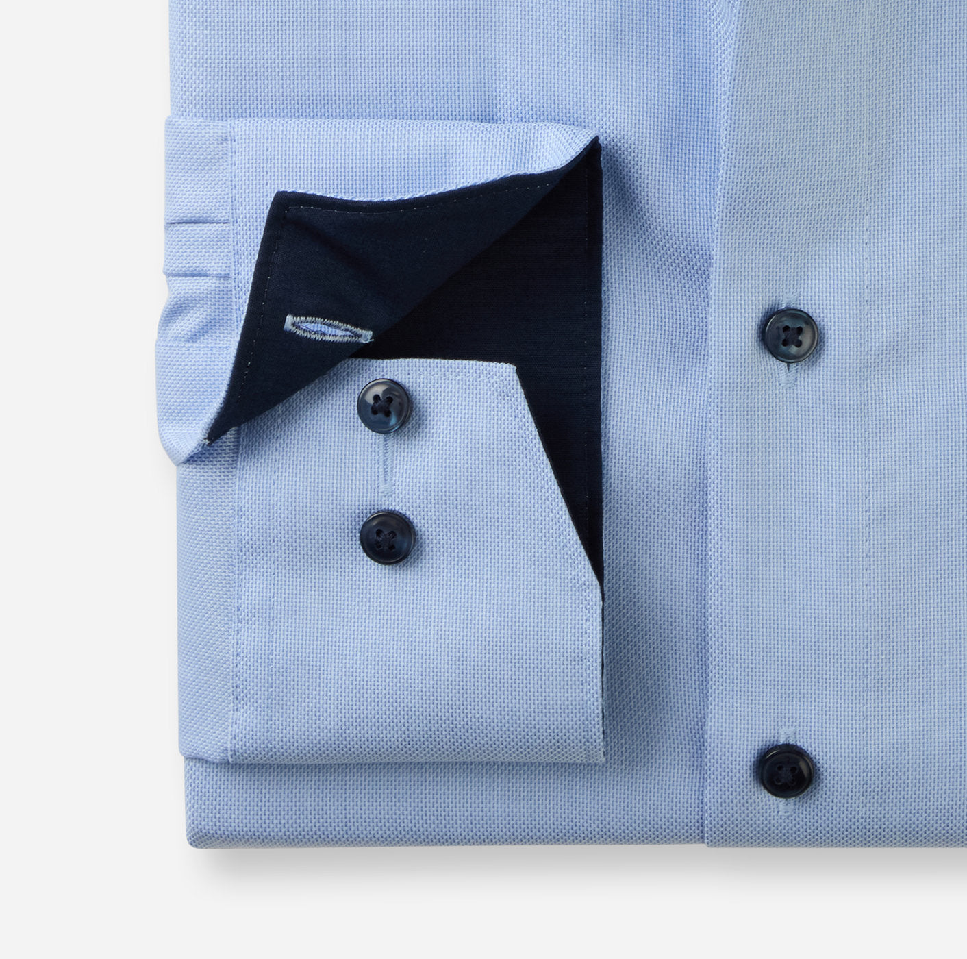 OLYMP LUXOR COMFORT FIT BIG NATTÉ LANGARM HEMD HELLBLAU MIT PATCHUNG