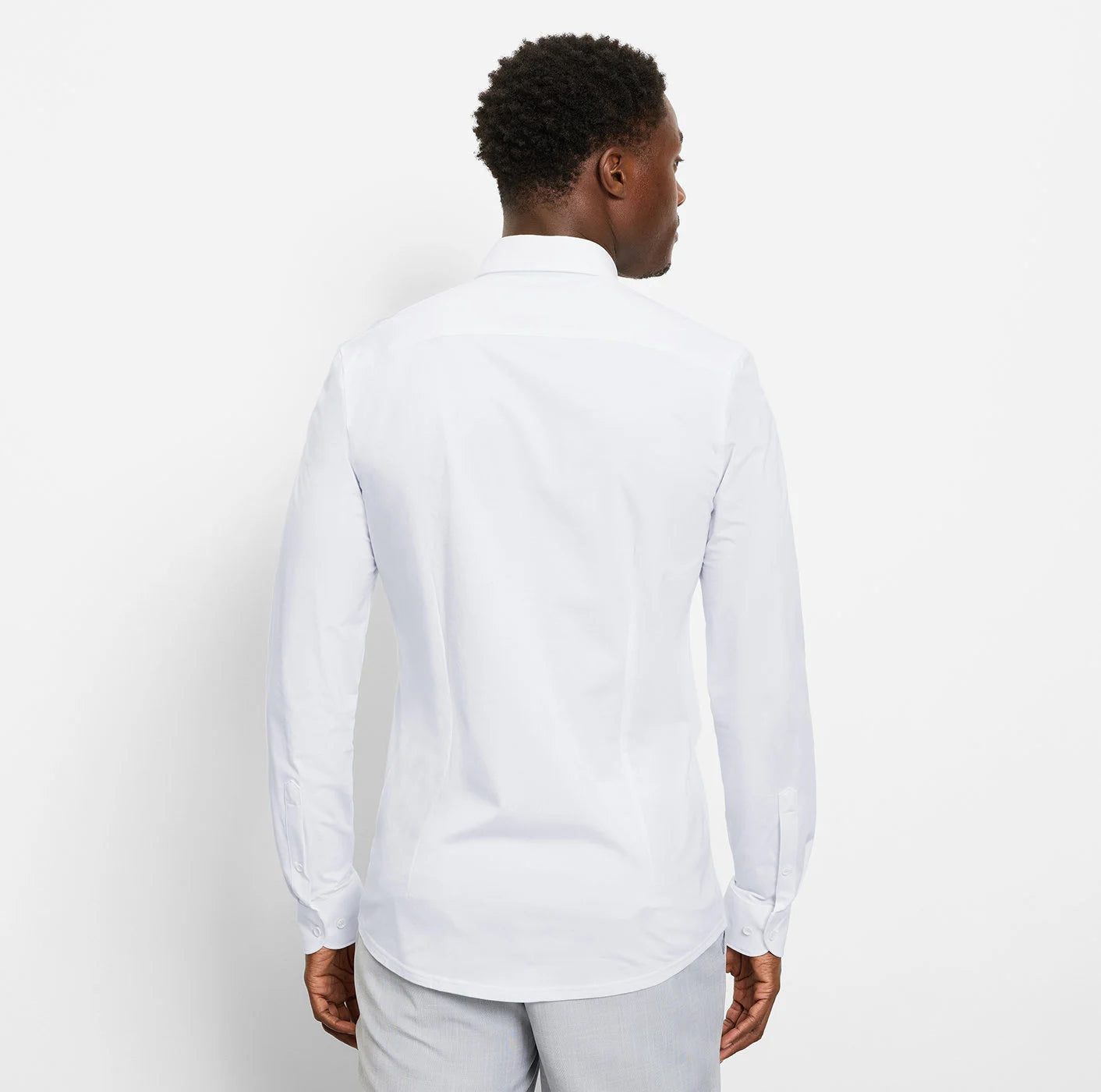 OLYMP LEVEL FIVE BODY FIT FLEX JERSEY LANGARM HEMD WEISS