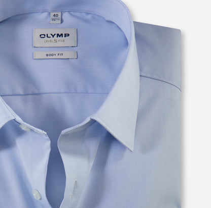 OLYMP LEVEL FIVE BODY FIT CHAMBRAY LANGARM HEMD HELLBLAU
