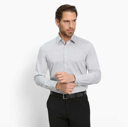 OLYMP LEVEL FIVE BODY FIT CHAMBRAY LANGARM HEMD MITTELGRAU