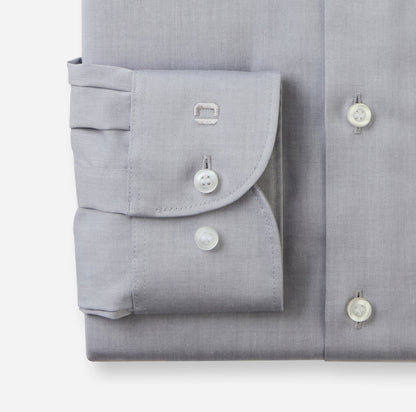 OLYMP LEVEL FIVE BODY FIT CHAMBRAY LANGARM HEMD MITTELGRAU