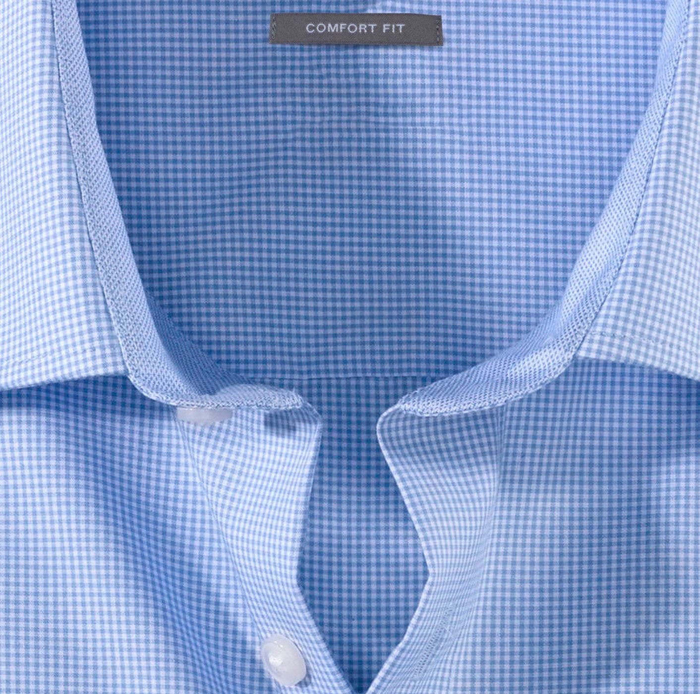 OLYMP LUXOR COMFORT FIT KARO LANGARM HEMD HELLBLAU