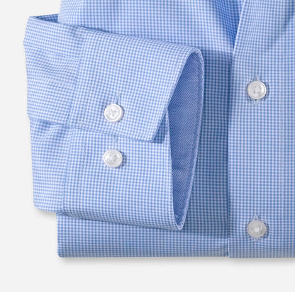 OLYMP LUXOR COMFORT FIT KARO LANGARM HEMD HELLBLAU