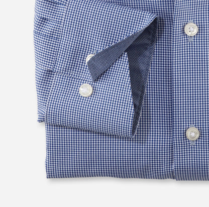 OLYMP LUXOR COMFORT FIT KARO LANGARM HEMD DUNKELBLAU