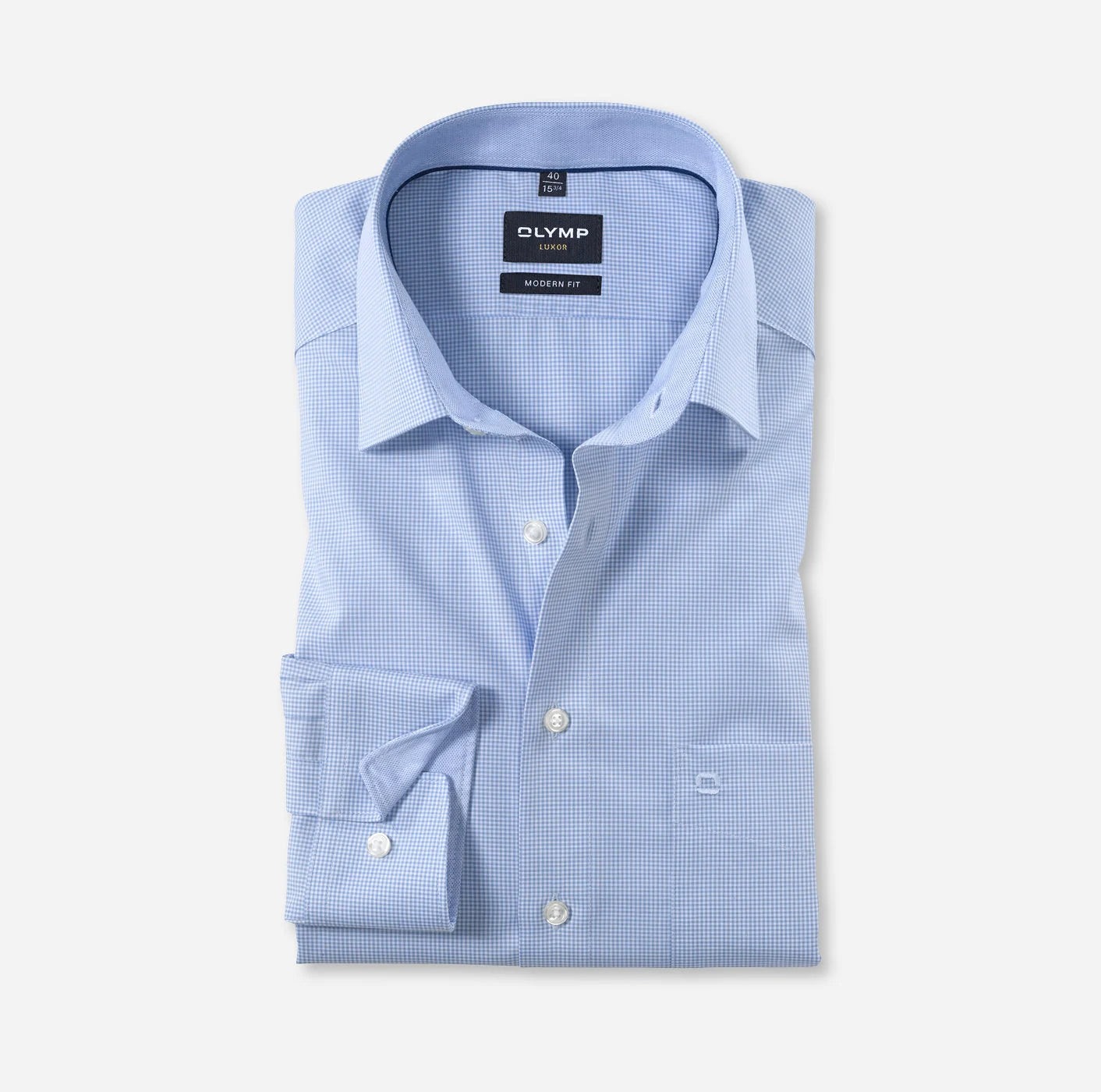 OLYMP KARO LANGARM HEMD MODERN FIT KARIERT BLAU