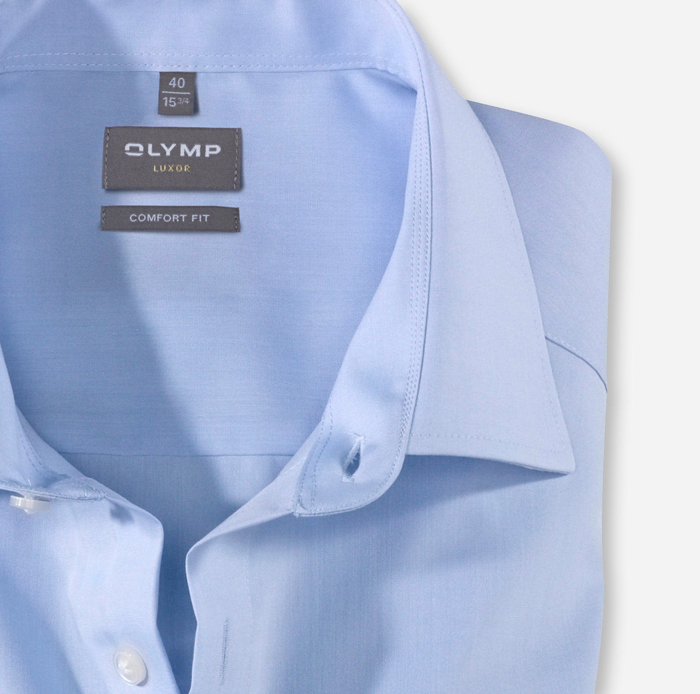 OLYMP LUXOR COMFORT FIT CHAMBRAY LANGARM HEMD HELLBLAU
