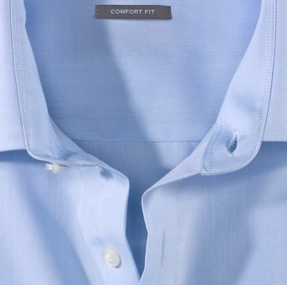 OLYMP LUXOR COMFORT FIT CHAMBRAY LANGARM HEMD HELLBLAU