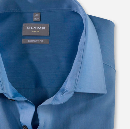 OLYMP LUXOR COMFORT FIT CHAMBRAY LANGARM HEMD BLAU