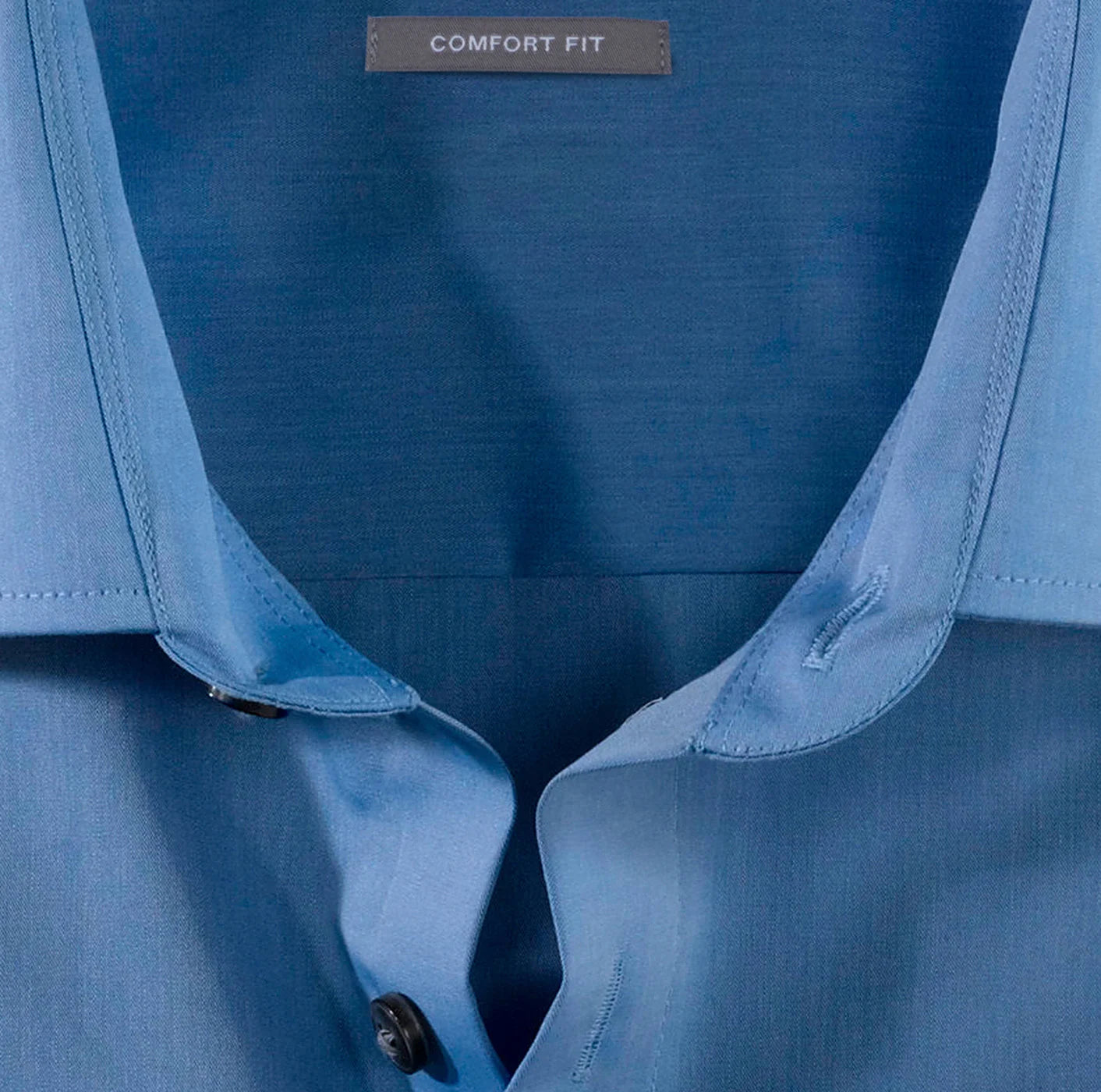 OLYMP LUXOR COMFORT FIT CHAMBRAY LANGARM HEMD BLAU