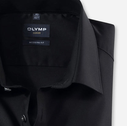 OLYMP UNI LANGARM HEMD MODERN FIT SCHWARZ