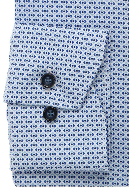 MARVELIS LANGARM HEMD COMFORT FIT HELLBLAU GEMUSTERT