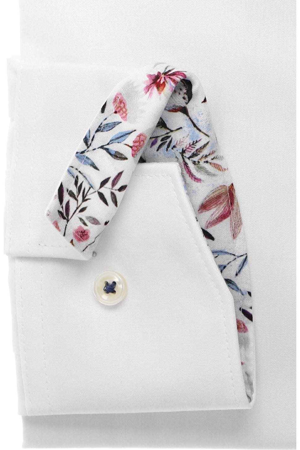 MARVELIS LANGARM HEMD MODERN FIT WEISS MIT PATCHUNG