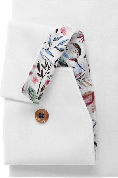 MARVELIS EXTRA LANGER ARM HEMD MODERN FIT WEISS MIT PATCHUNG