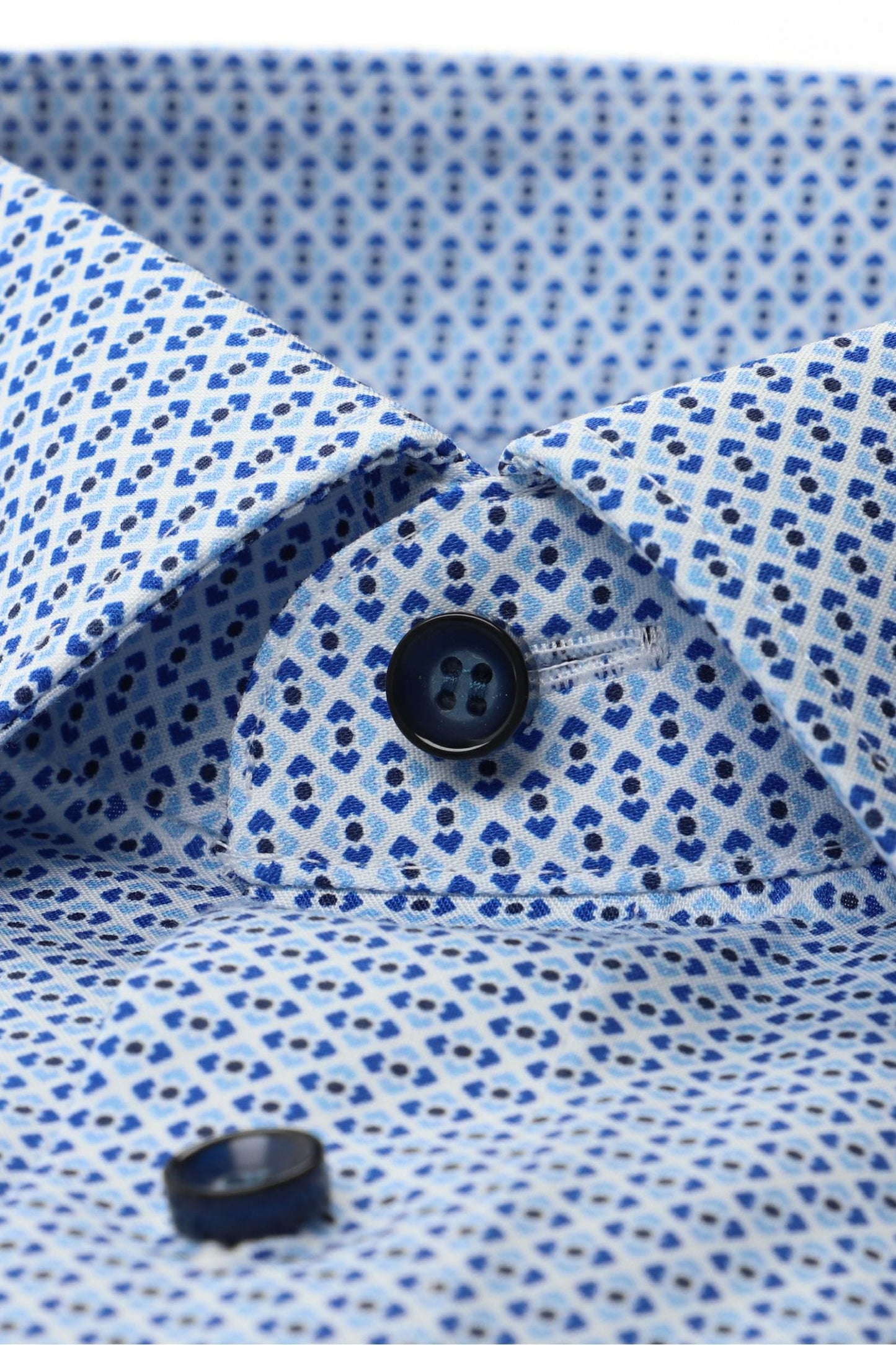 MARVELIS KURZARM HEMD MODERN FIT HELLBLAU GEMUSTERT