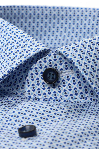 MARVELIS KURZARM HEMD MODERN FIT HELLBLAU GEMUSTERT