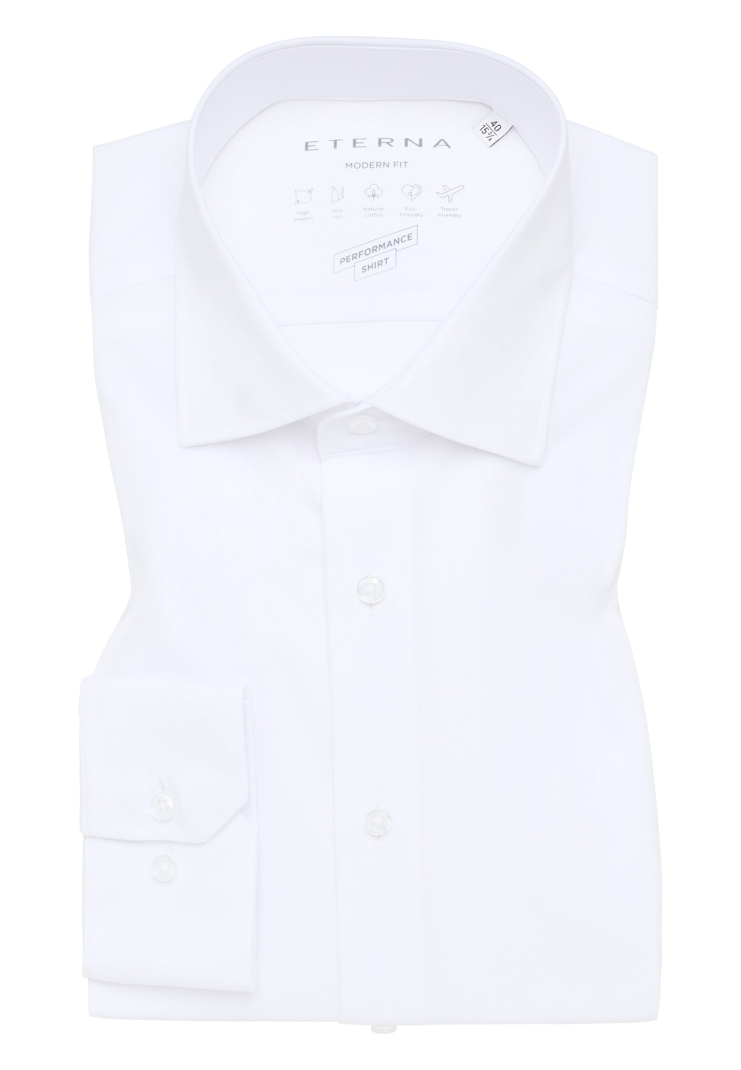 ETERNA LANGARM HEMD MODERN FIT PERFORMANCE SHIRT TWILL STRETCH WEISS