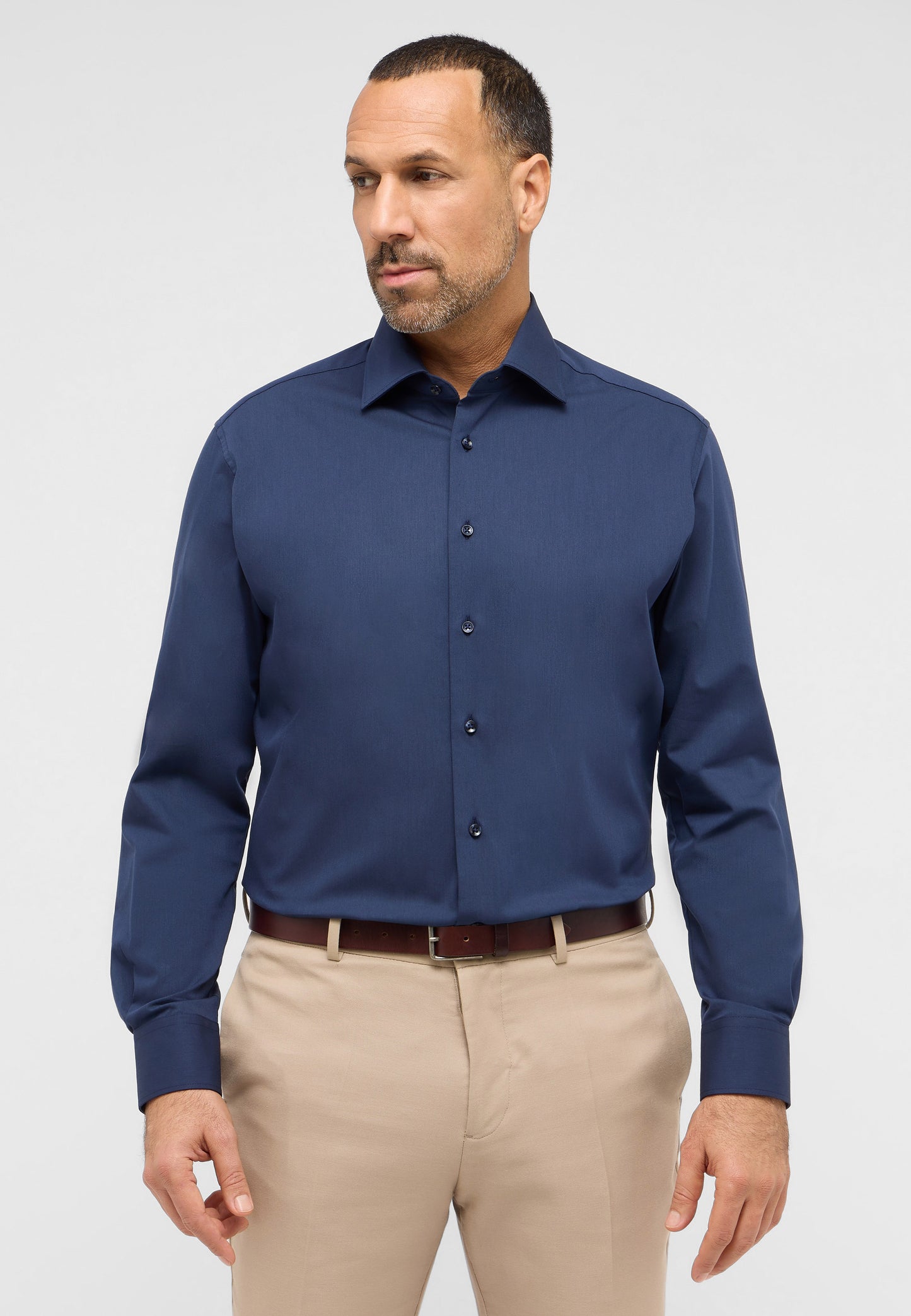 ETERNA LANGARM HEMD MODERN FIT PERFORMANCE SHIRT TWILL STRETCH MARINE