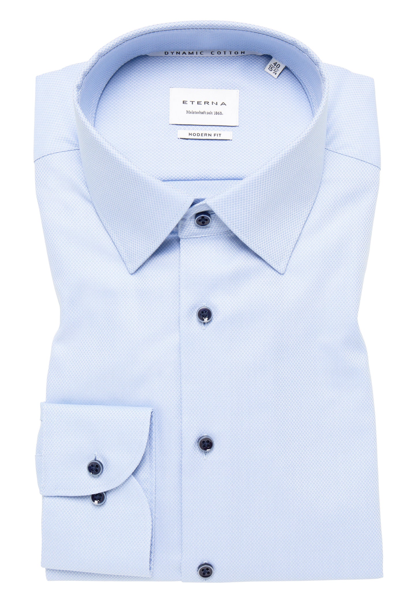 ETERNA LANGARM HEMD MODERN FIT DYNAMIC COTTON DOBBYDESIGN HELLBLAU