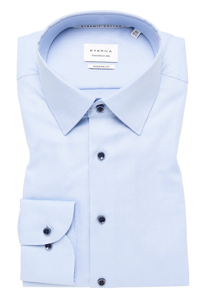 ETERNA LANGARM HEMD MODERN FIT DYNAMIC COTTON DOBBYDESIGN HELLBLAU