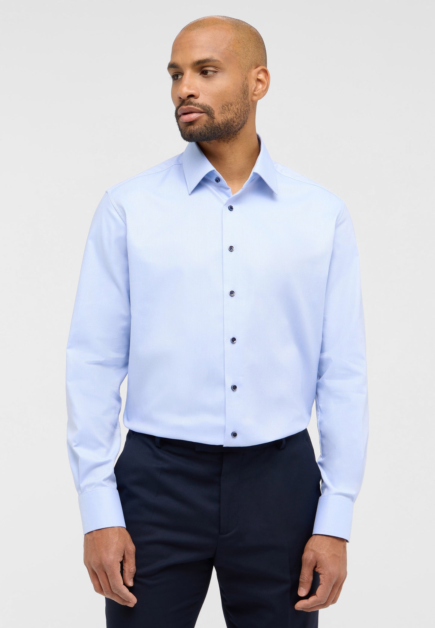 ETERNA LANGARM HEMD MODERN FIT DYNAMIC COTTON DOBBYDESIGN HELLBLAU