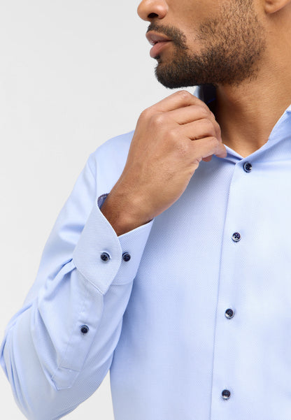 ETERNA LANGARM HEMD MODERN FIT DYNAMIC COTTON DOBBYDESIGN HELLBLAU