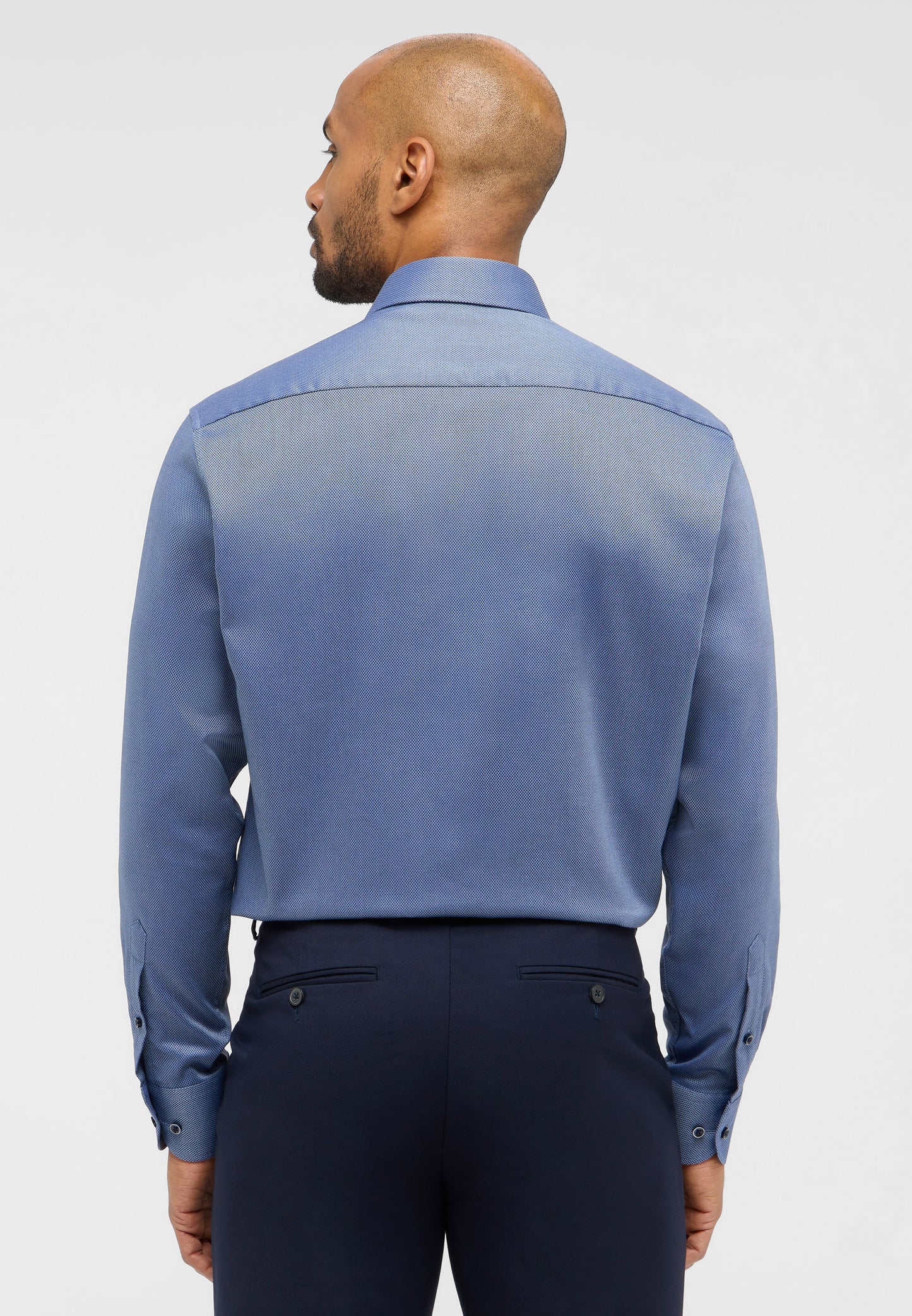 ETERNA LANGARM HEMD MODERN FIT DYNAMIC COTTON DOBBYDESIGN DUNKELBLAU