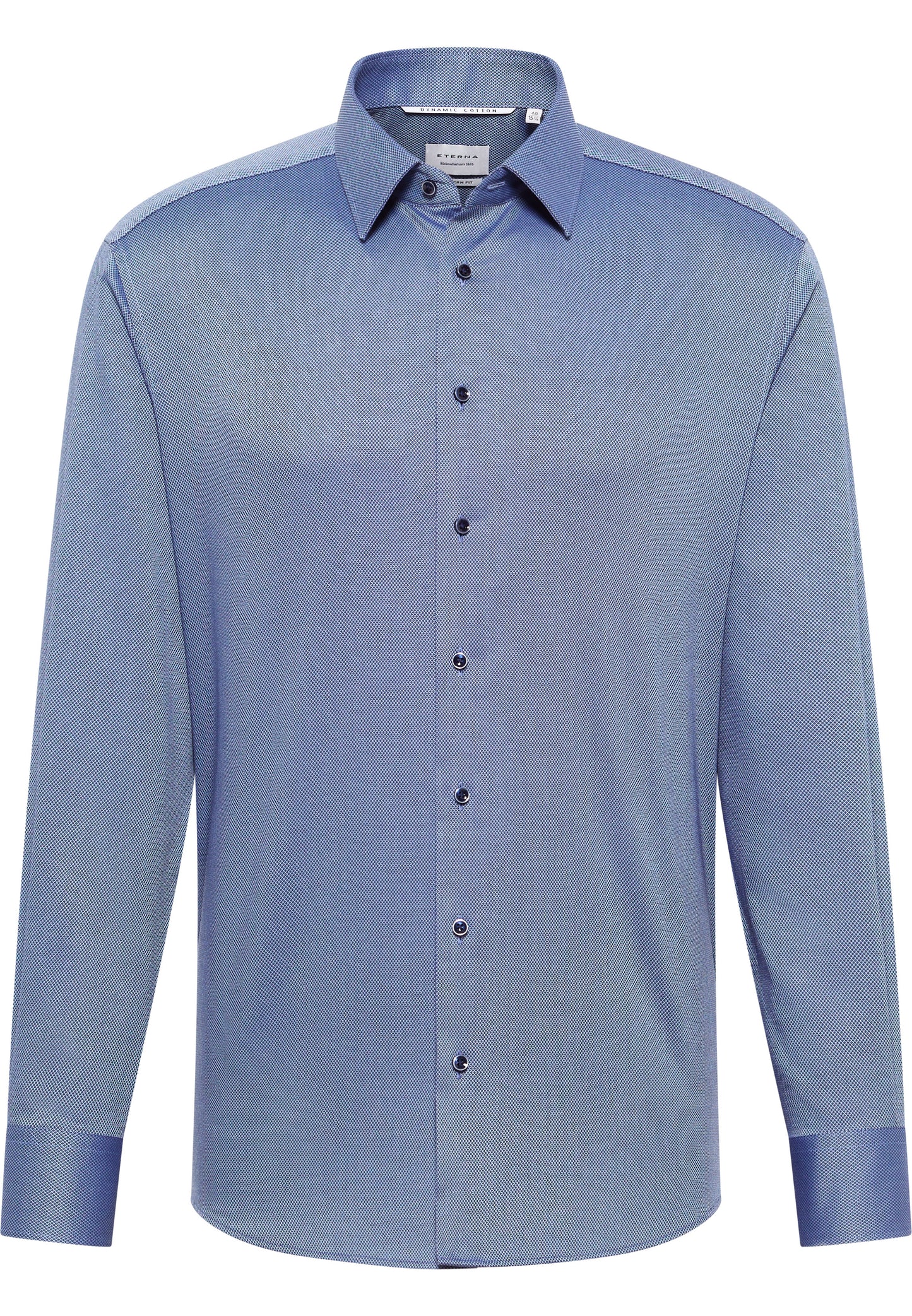 ETERNA LANGARM HEMD MODERN FIT DYNAMIC COTTON DOBBYDESIGN DUNKELBLAU