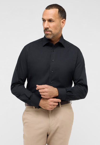 ETERNA LANGARM HEMD MODERN FIT PERFORMANCE SHIRT TWILL STRETCH SCHWARZ