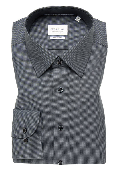 ETERNA LANGARM HEMD MODERN FIT DYNAMIC COTTON DOBBYDESIGN SCHWARZ