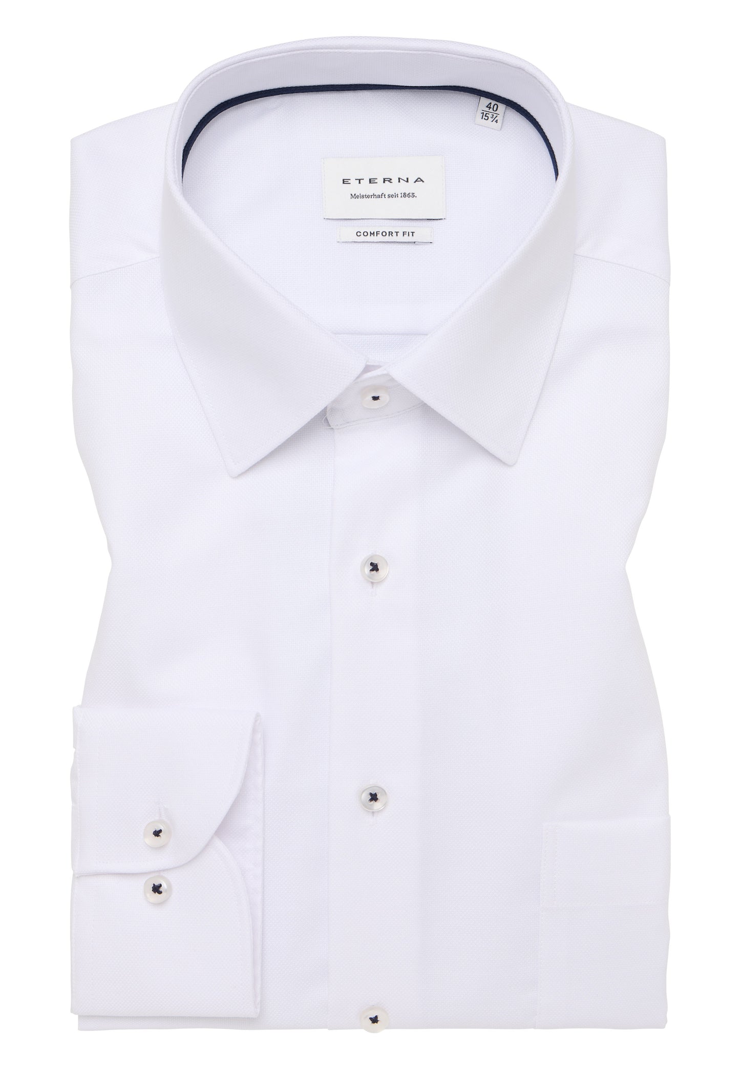 ETERNA KURZARM HEMD MODERN FIT ORIGINAL SHIRT BÜGELFREI WEISS