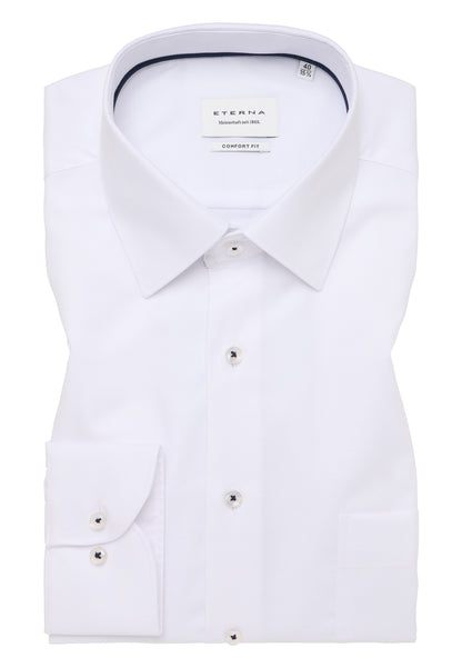 ETERNA KURZARM HEMD MODERN FIT ORIGINAL SHIRT BÜGELFREI WEISS