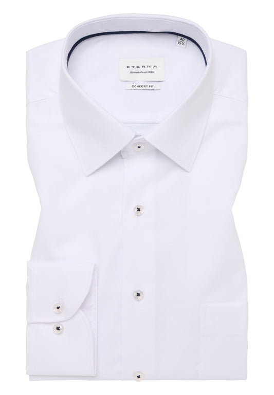 ETERNA KURZARM HEMD MODERN FIT ORIGINAL SHIRT BÜGELFREI WEISS